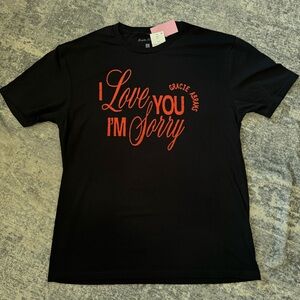Gracie Abrams Black Graphic Tee I love you I’m sorry new with tags